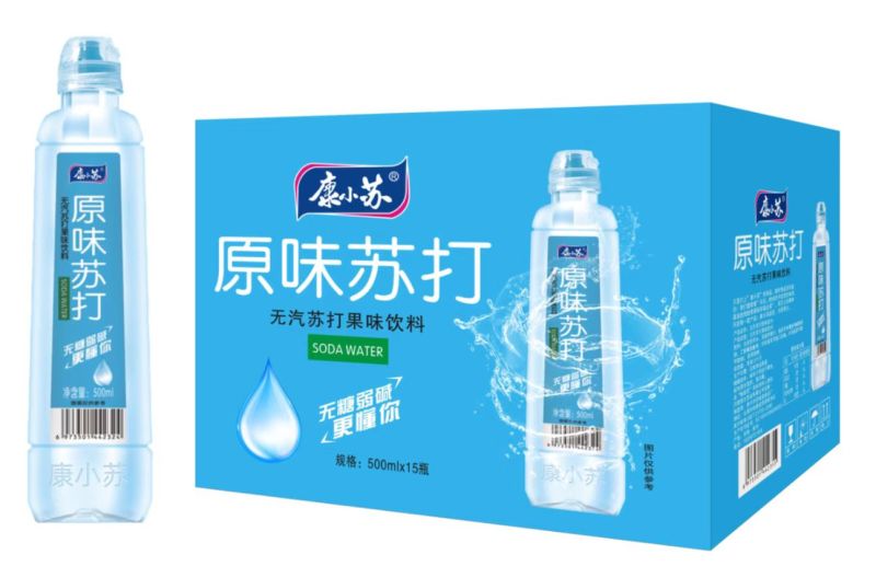 500毫升，运动盖箱装苏打水，高端大气