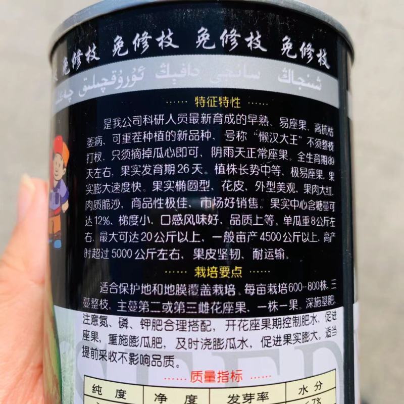 省工省时易坐果早熟优质抗重茬懒汉花霸王西瓜种子免修枝