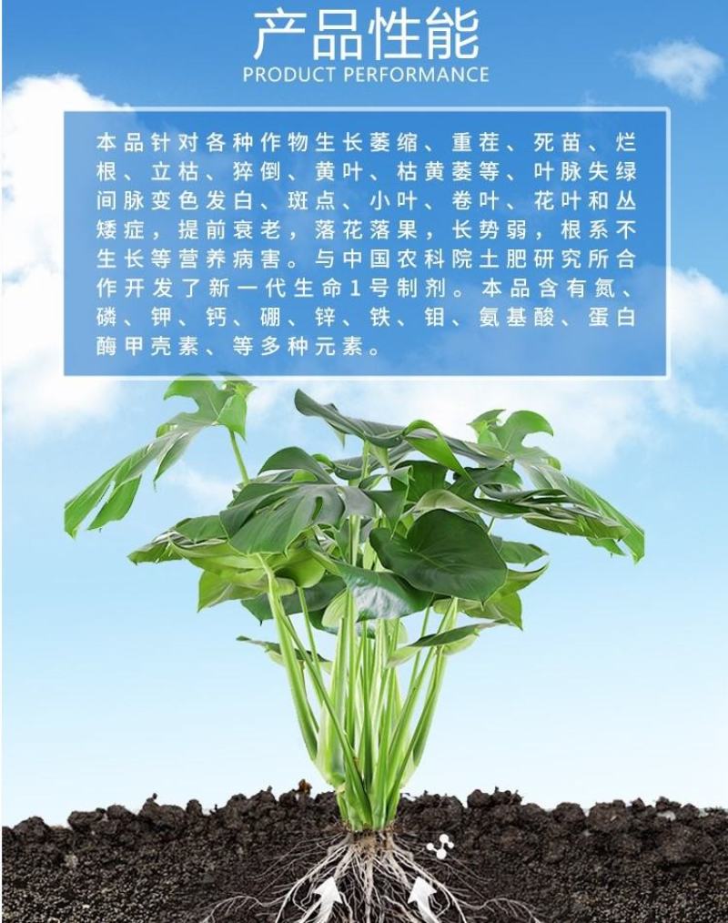 生命一号氨基酸水溶肥料叶面肥激活植物免疫系统绿叶抗病