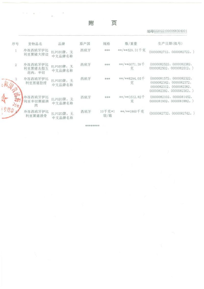 西班牙伊比利亚1672厂黑猪半切去皮五花肉现货