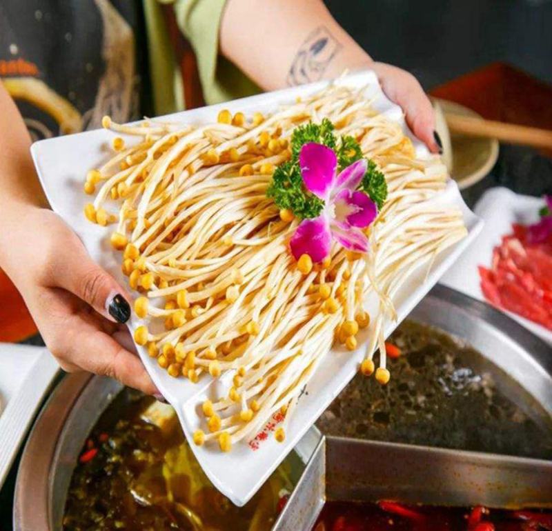 黄金针菇炒菜火锅食材易消化口感好