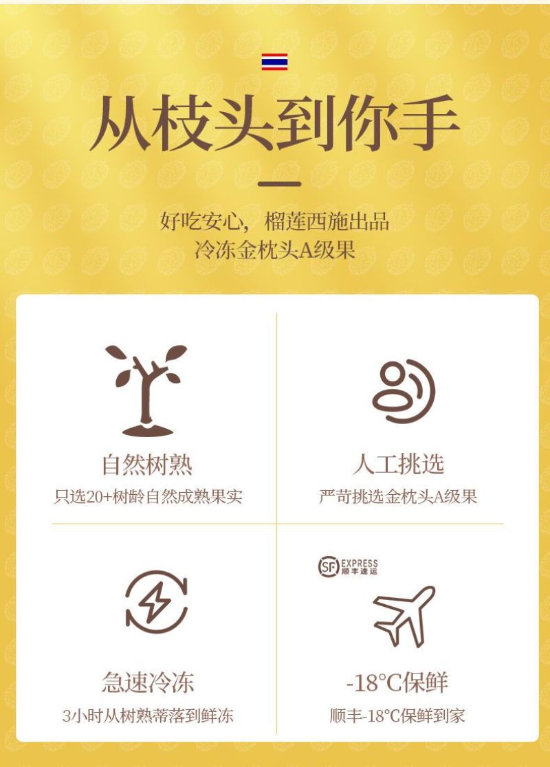 金枕榴莲肉300g*3盒装冷链顺丰发货