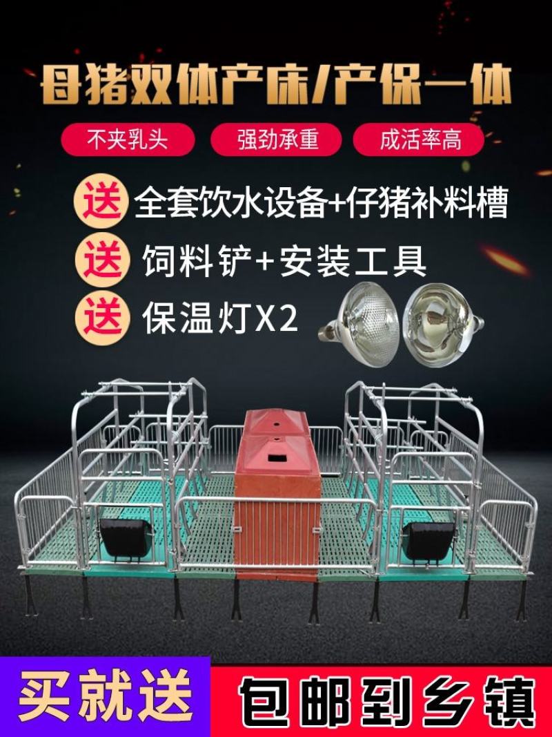 双体母猪产床保育床一体产保两用床产房养猪用产床产保单体分