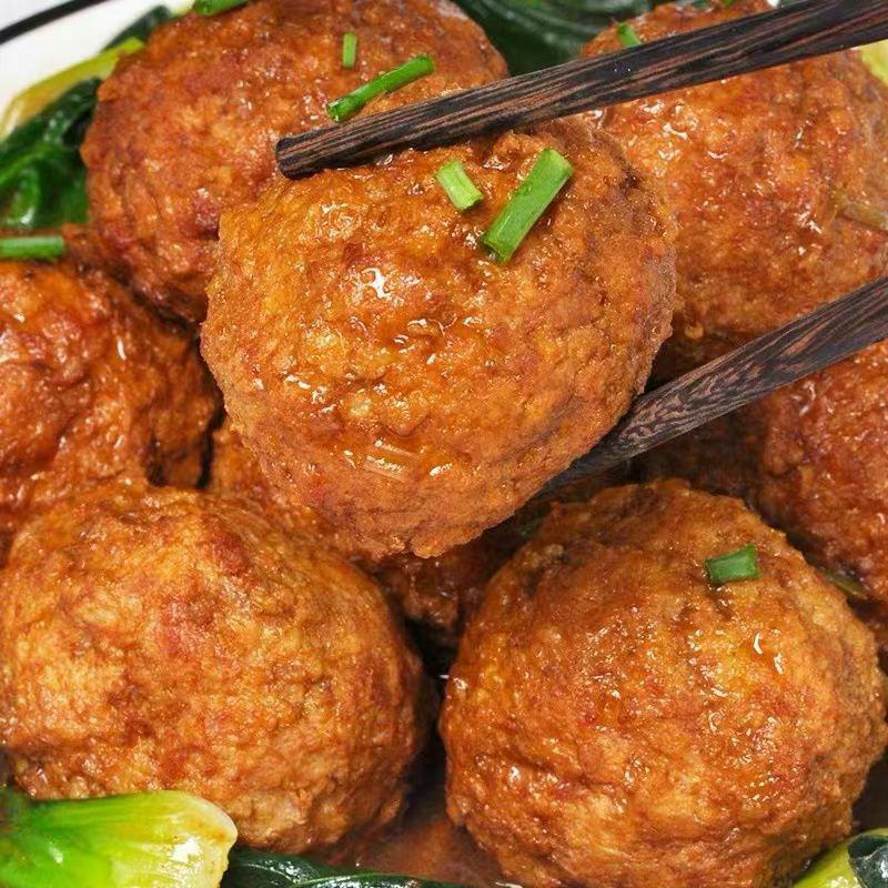 正宗纯手工制作加料四喜丸子美食加热500g,鲜香诱人口感