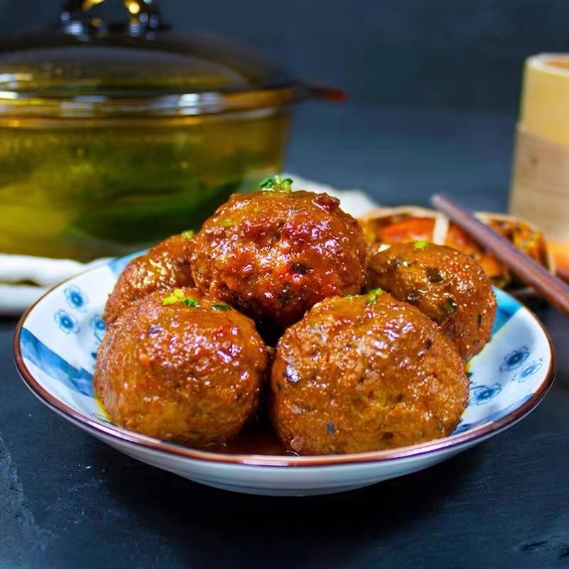 正宗纯手工制作加料四喜丸子美食加热500g,鲜香诱人口感