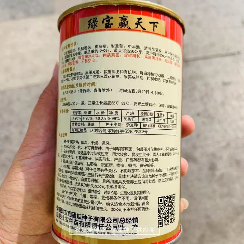 厂家直销绿宝赢天下西瓜种子耐重茬花皮椭圆型正宗大红瓤