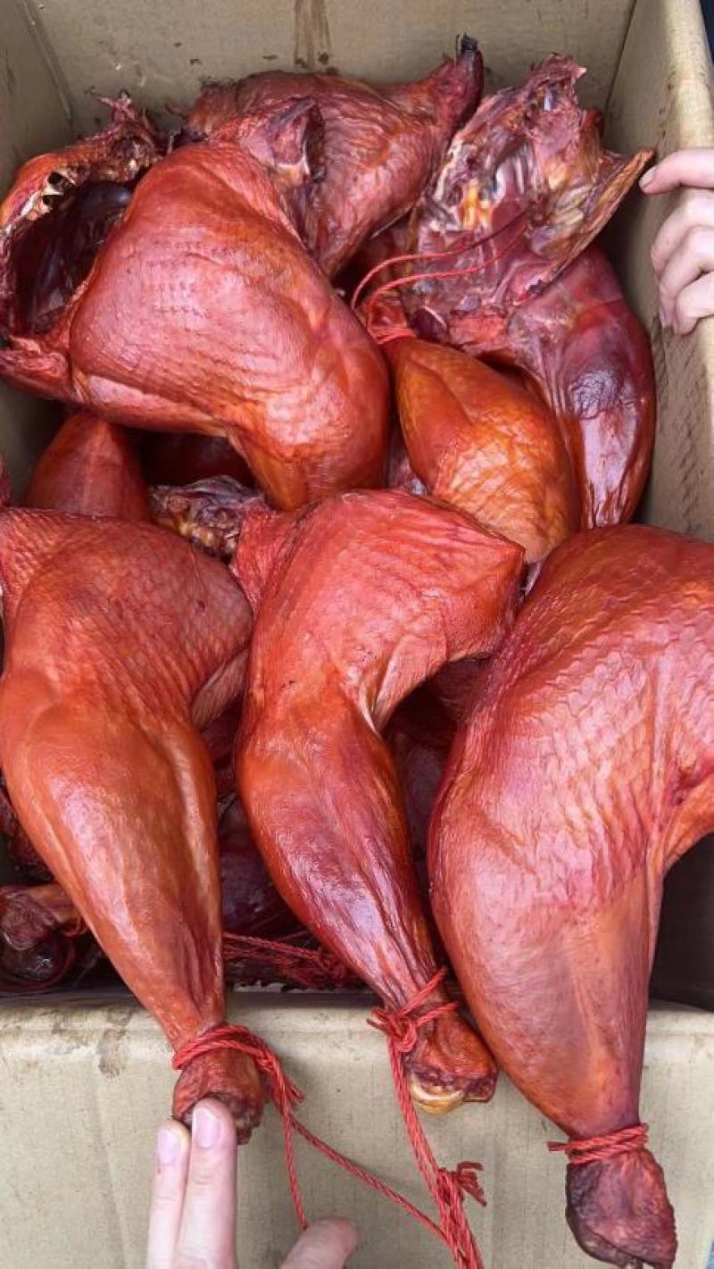 烟熏火鸡腿腊鸡腿风干鸡腿咸鸡干度好颜色亮味道香一手货源