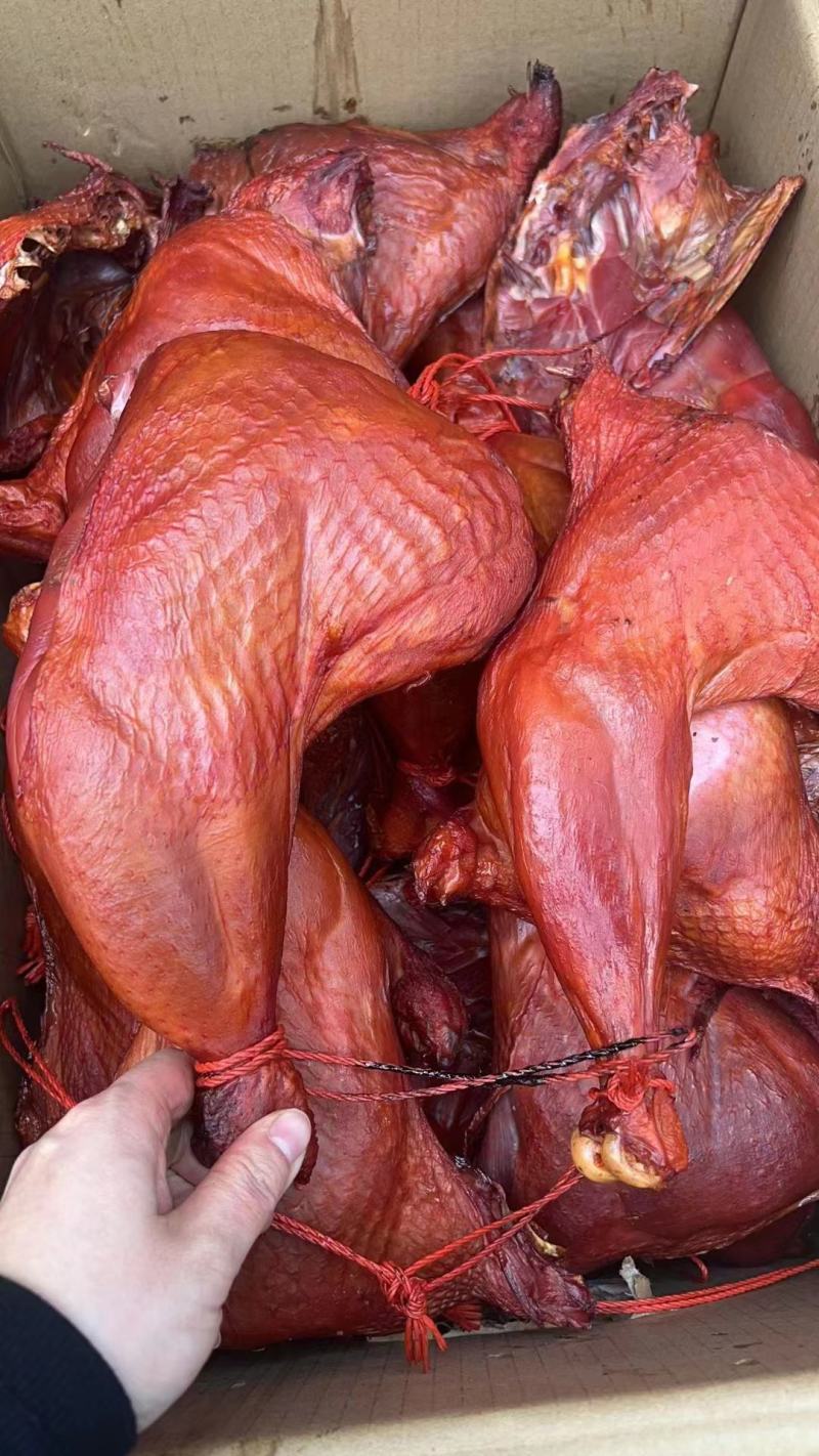 烟熏火鸡腿腊鸡腿风干鸡腿咸鸡干度好颜色亮味道香一手货源