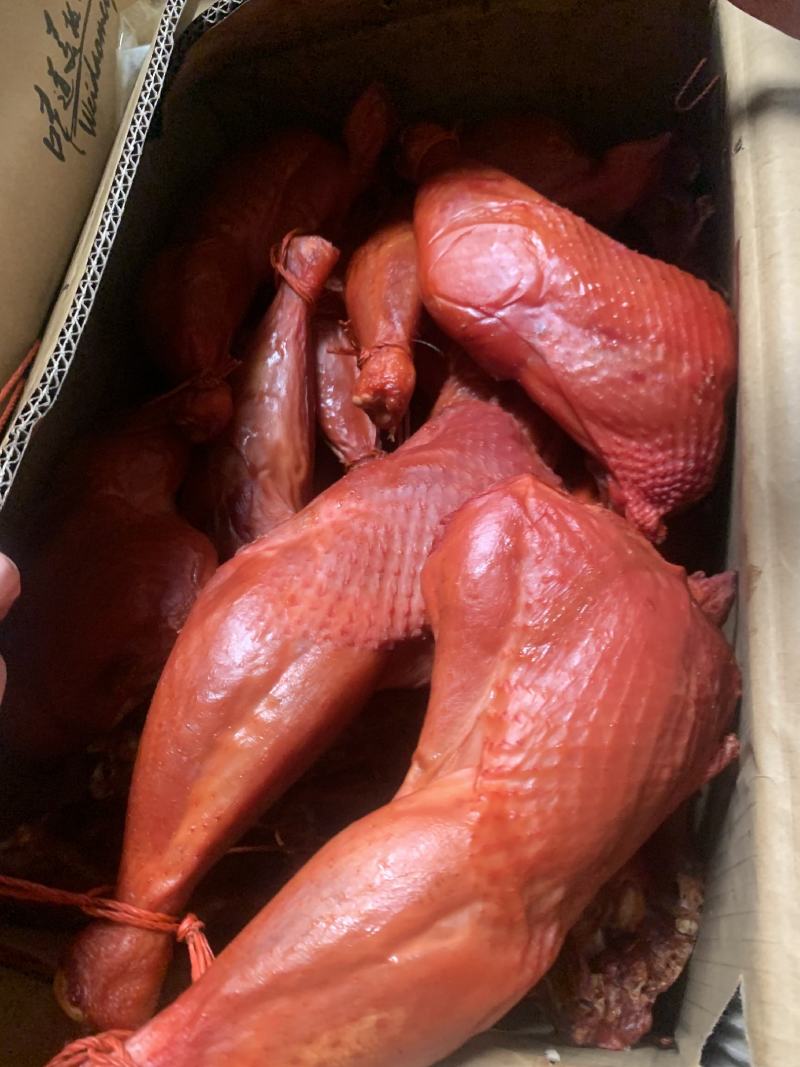 烟熏火鸡腿腊鸡腿风干鸡腿咸鸡干度好颜色亮味道香一手货源