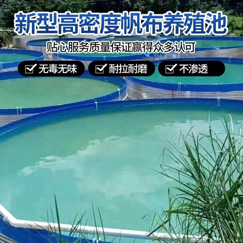 新型陆地镀锌板帆布鱼池挡板基地高位池圆筒养殖鱼池蓄水池
