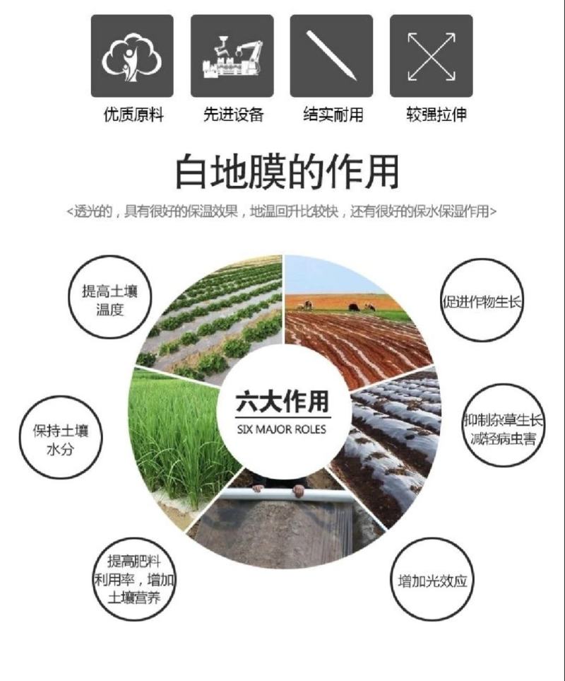 白色地膜定制，保温保湿，抑制杂草