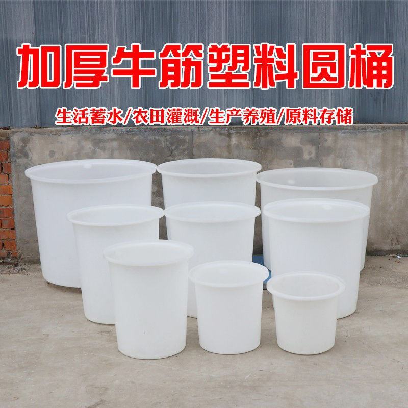 加厚牛筋塑料水桶食品级家用储水圆桶酿酒腌菜胶桶大号耐用带