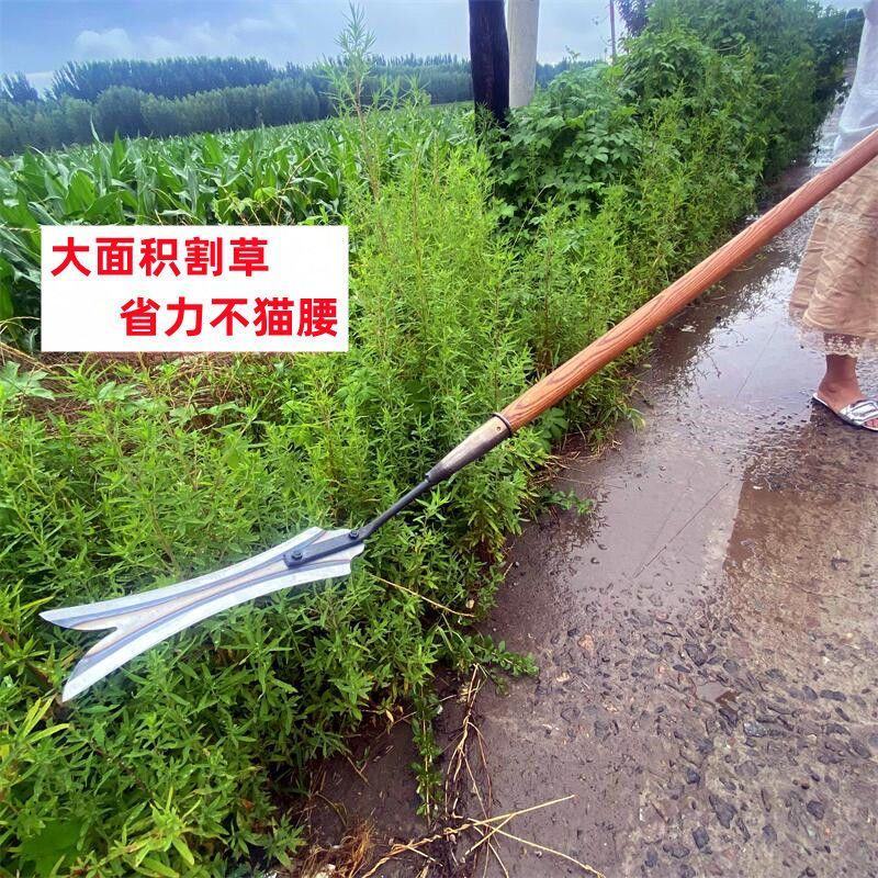 双刃钐刀超大号农用割草加厚全钢刀头割芦苇水草开荒除草加长