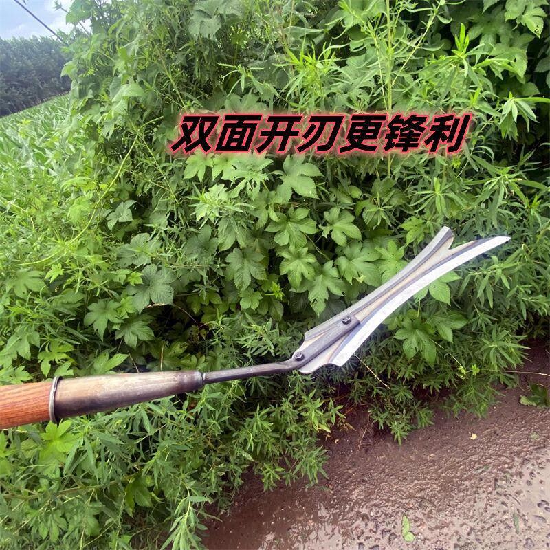 双刃钐刀超大号农用割草加厚全钢刀头割芦苇水草开荒除草加长