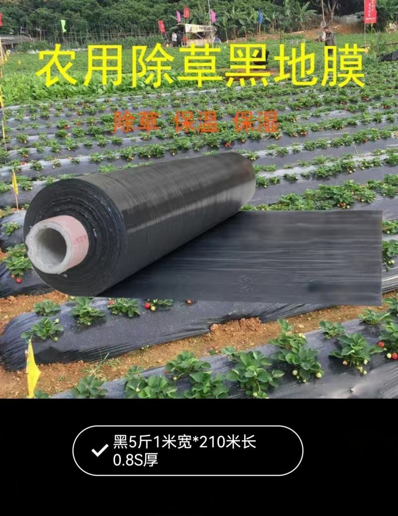 新料除草黑色地膜农用保温保湿果园种植蔬菜地防草塑料黑地膜