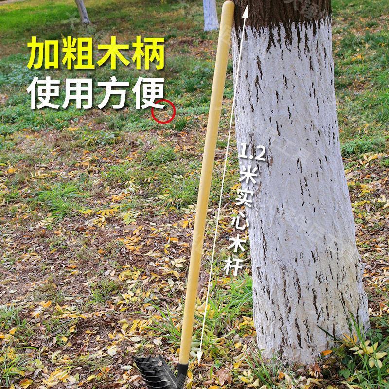 包邮螺旋钉耙锰钢焊接农用多功能耙带木柄园艺钉耙淬火锻造