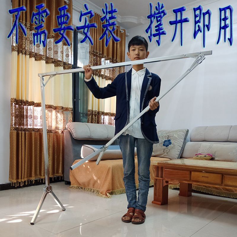 不锈钢晾衣架落地折叠室内外晒衣架双杆阳台挂衣架X型加粗晒