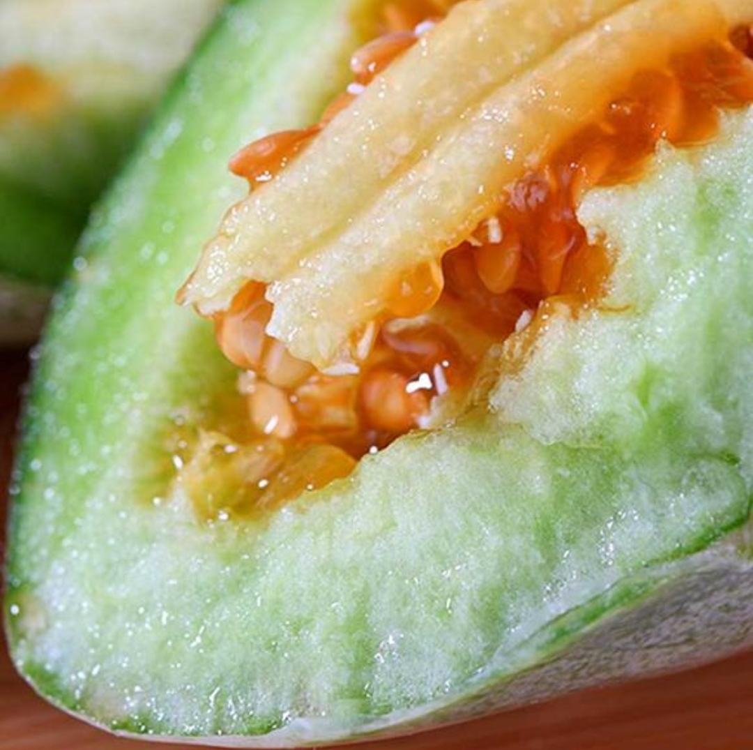 九一甜瓜切开示意图