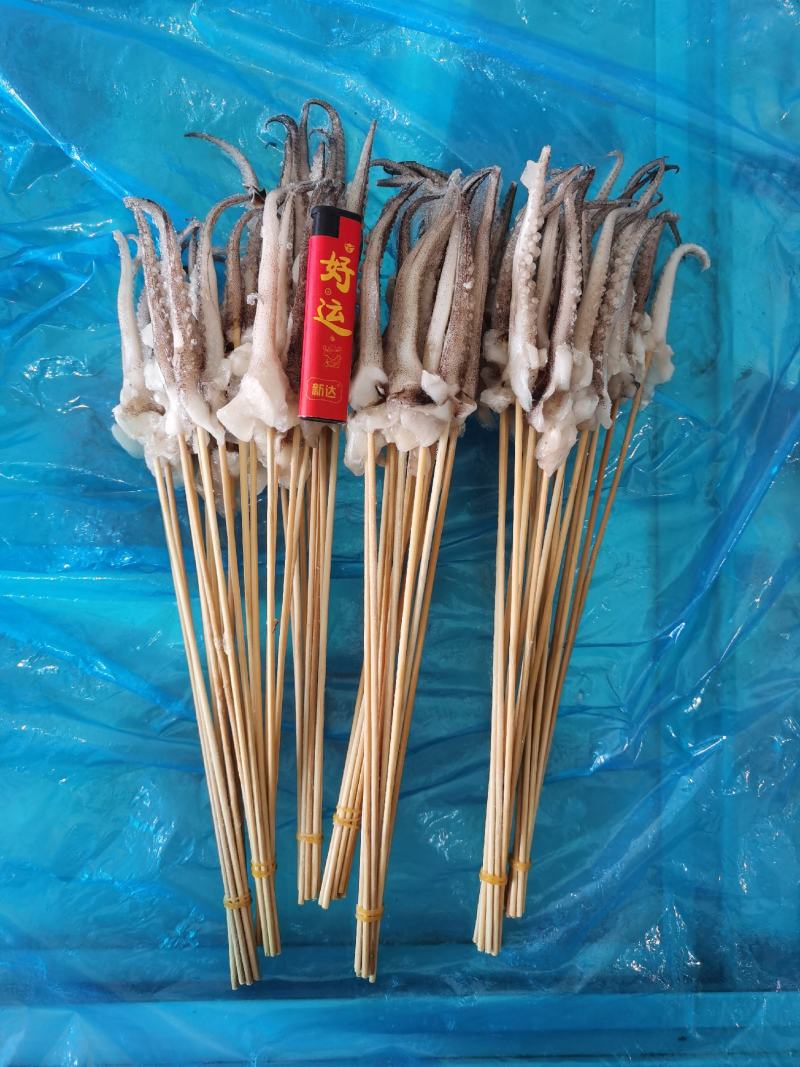 鱿鱼串阿根廷鱿鱼小串，鱿鱼手把小串，一箱1000支