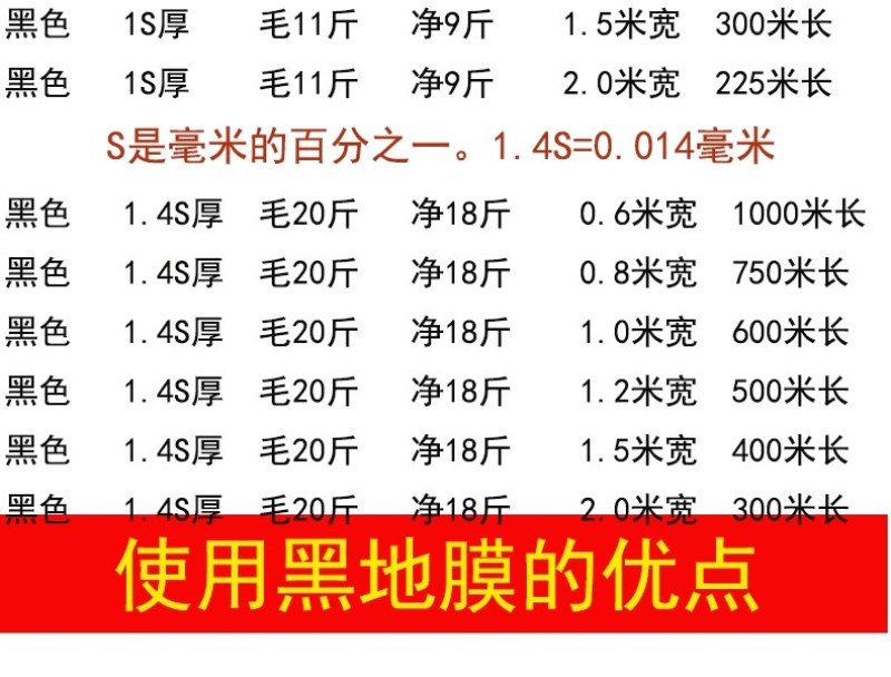 农用加厚抗老化黑地膜塑料薄膜除草保温保湿防草大棚果树种地
