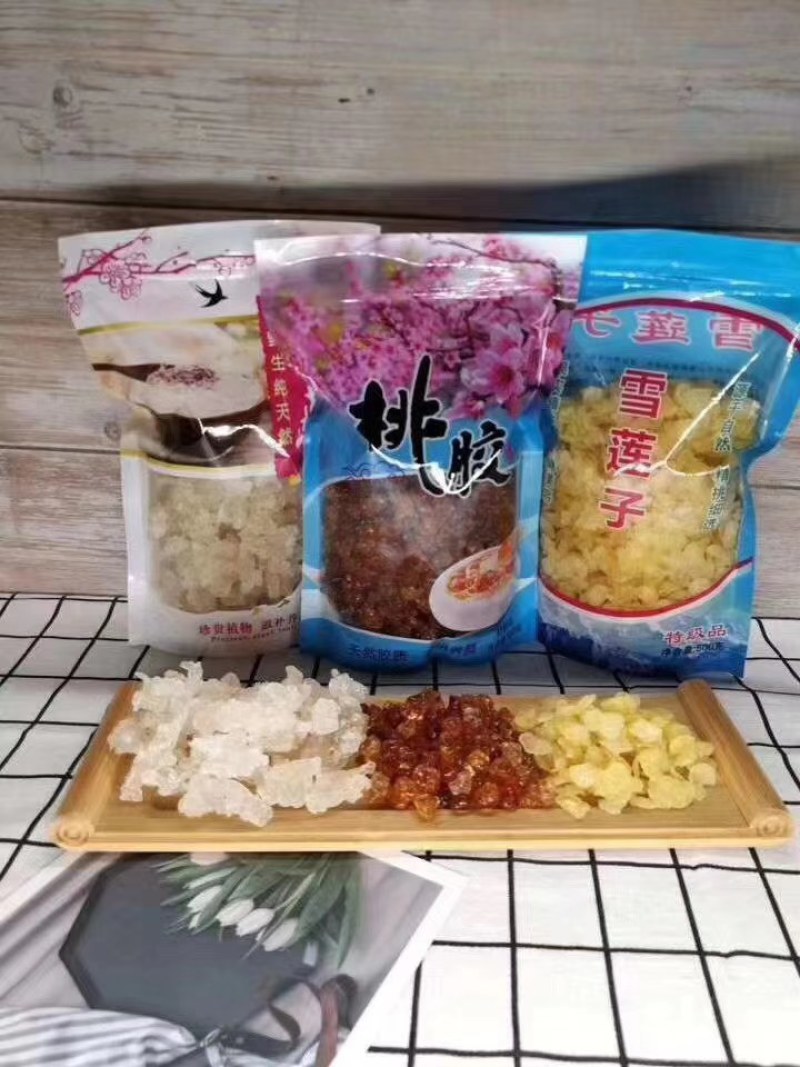 三七，天麻，灵芝孢子粉，桃交三包，四宝粉，金斗山地小米，