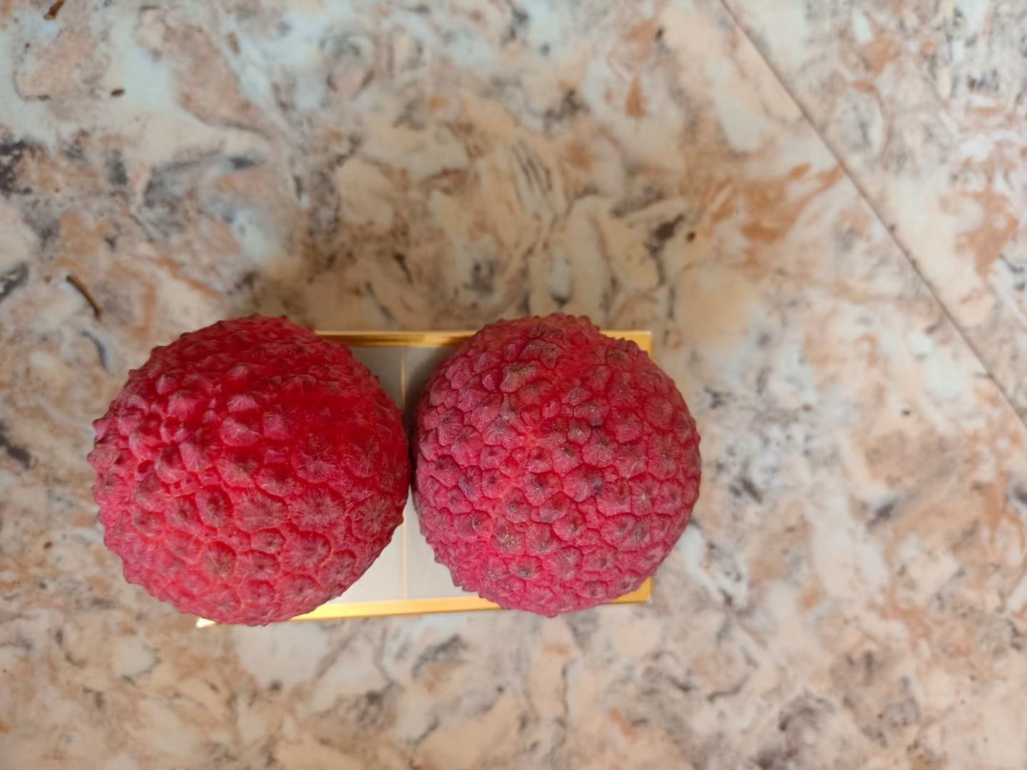 荔枝与桂圆并列摆放,展示其外观和颜色对比 荔枝与桂圆并列图