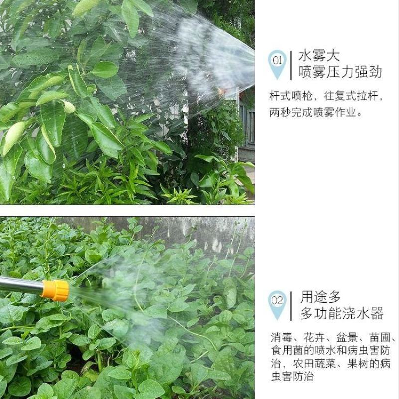 花园浇水器农用洒水器农药喷枪抽水枪浇花喷雾器手动不锈钢喷