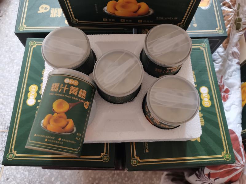 黄桃罐头一箱12罐一罐425克铁罐黄桃罐头