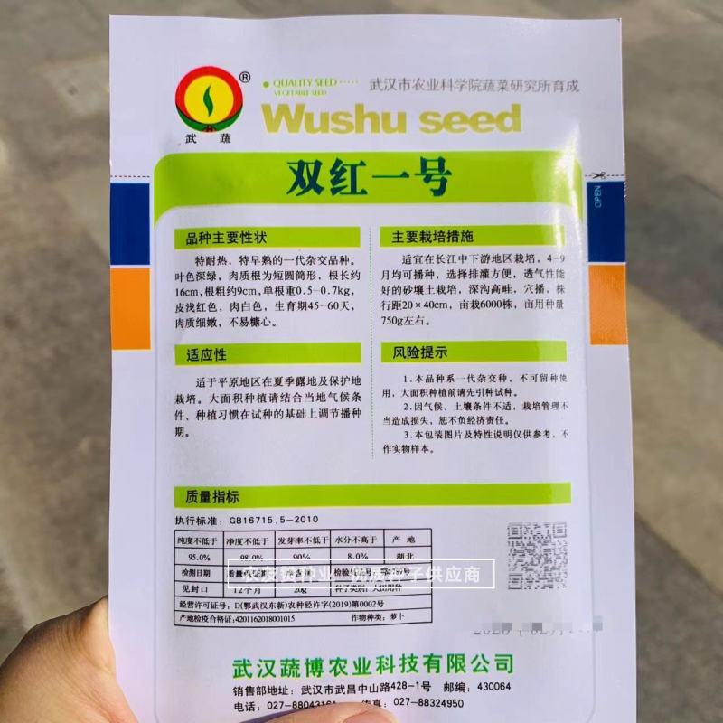 耐热极早熟红皮萝卜种子杂交一代双红一号萝卜种子抗热