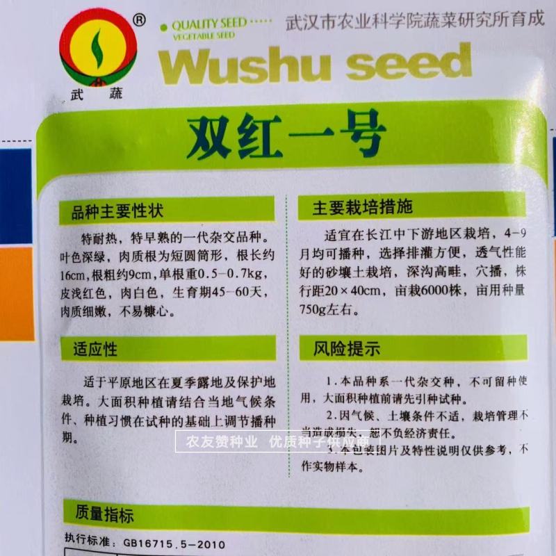 耐热极早熟红皮萝卜种子杂交一代双红一号萝卜种子抗热