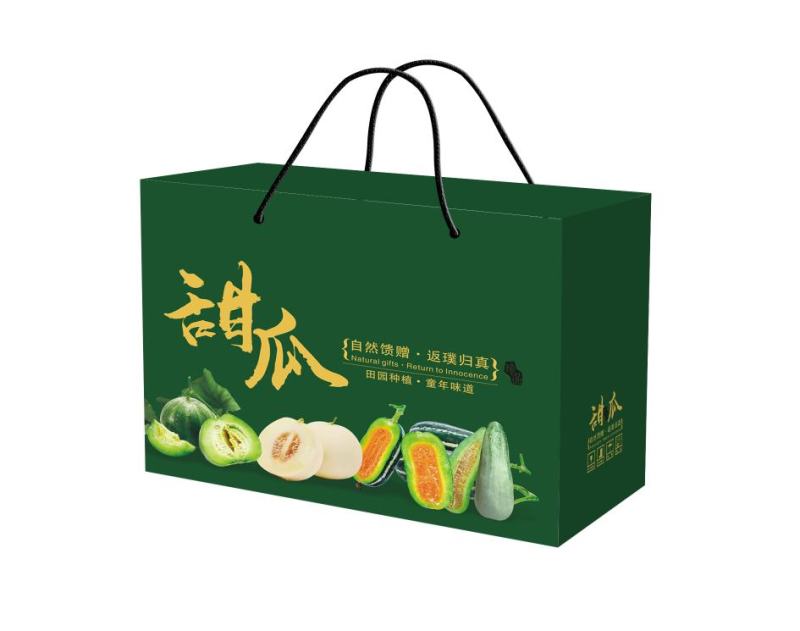 甜瓜箱羊角蜜小白瓜甜瓜水果通用手提礼品盒