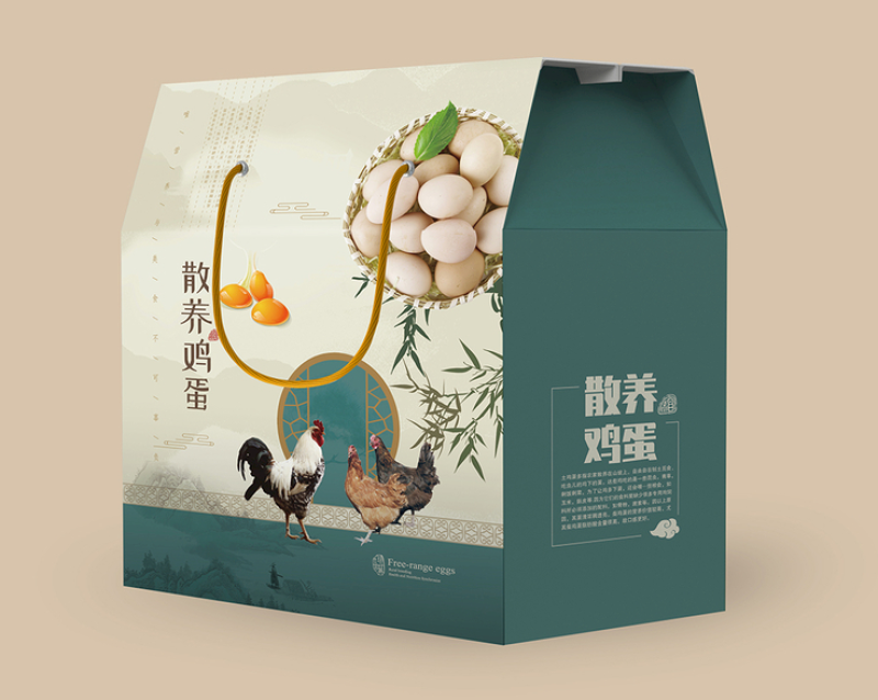 鸡蛋礼盒礼箱标签贴纸免费设计按需印刷印刷