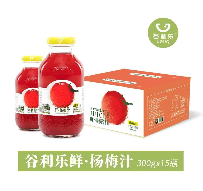 谷利乐杨梅汁玻璃瓶装15瓶一箱