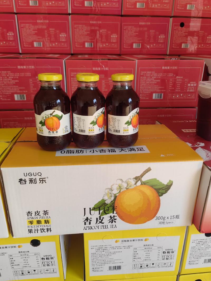 新品杏皮茶谷利乐品牌一箱15瓶玻璃瓶装品质保证