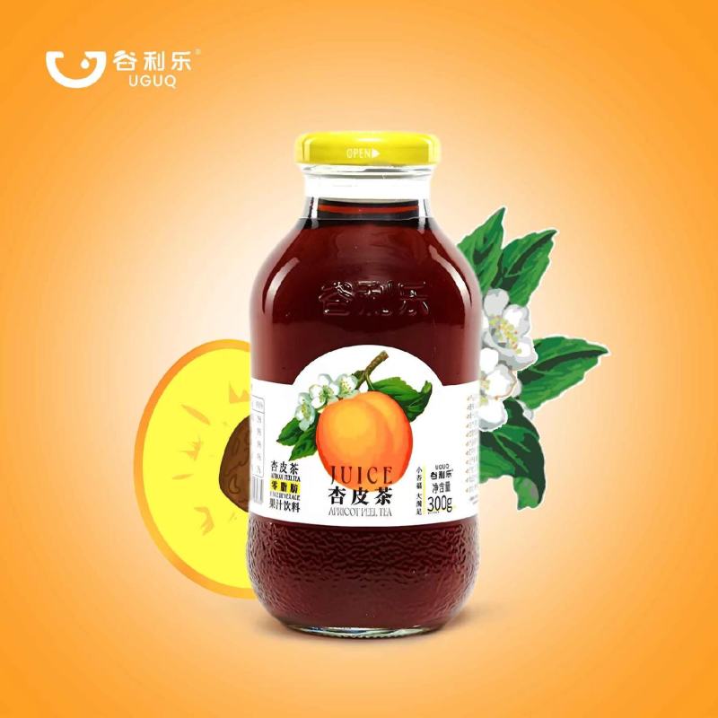 新品杏皮茶谷利乐品牌一箱15瓶玻璃瓶装品质保证