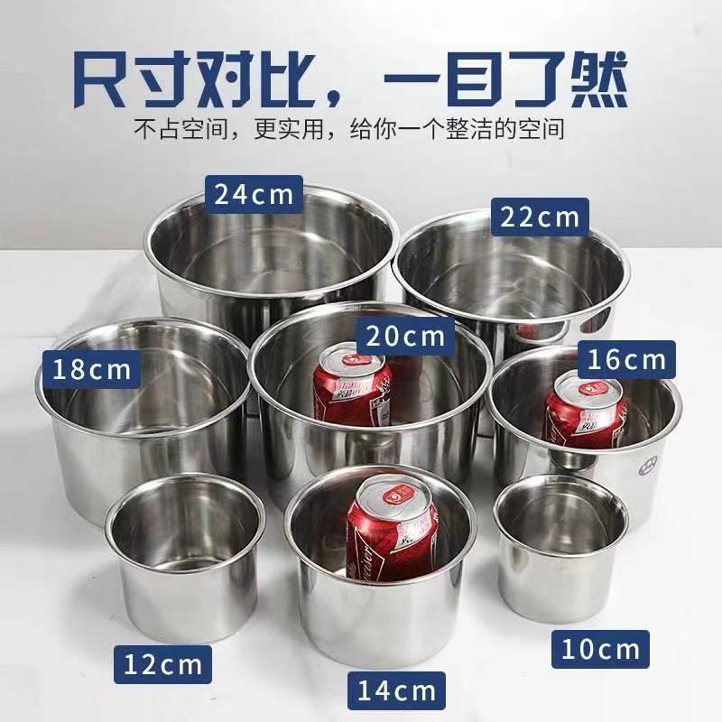 不锈钢家用辣椒油罐厨房料缸加深大厚调味盒饭店打蛋盆带盖商