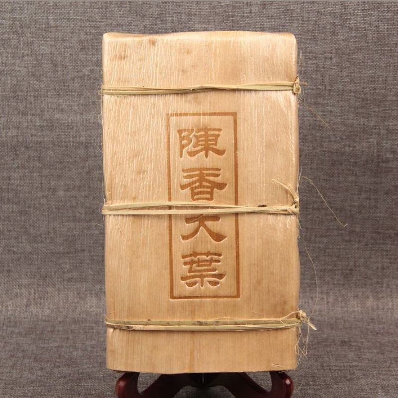 普洱茶老熟茶古树陈香大叶竹叶茶砖1000g沉香竹