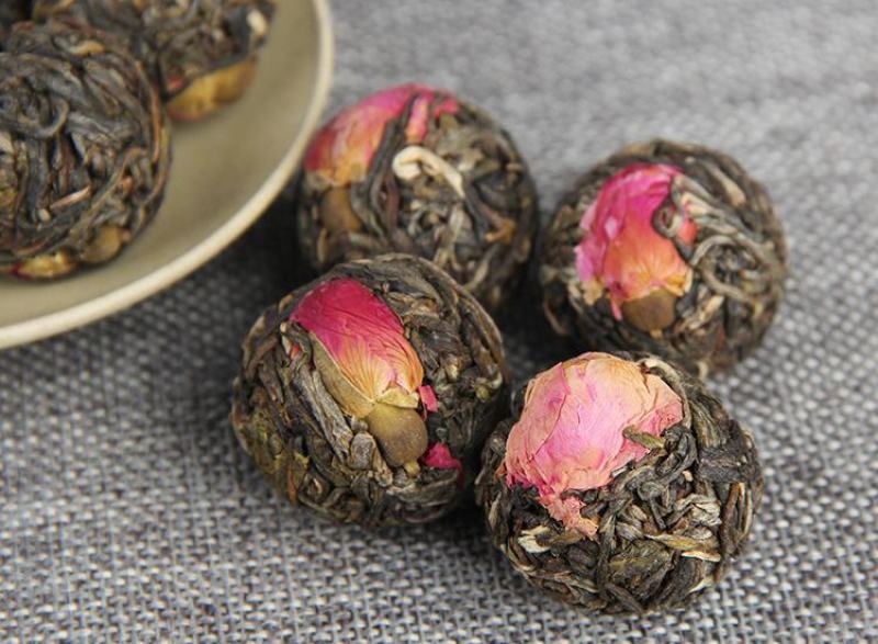 批发手工花草普洱玫瑰花茶龙珠手工普洱小沱茶古树茶纯