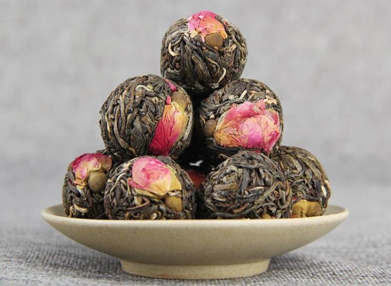 批发手工花草普洱玫瑰花茶龙珠手工普洱小沱茶古树茶纯