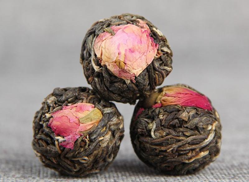 批发手工花草普洱玫瑰花茶龙珠手工普洱小沱茶古树茶纯