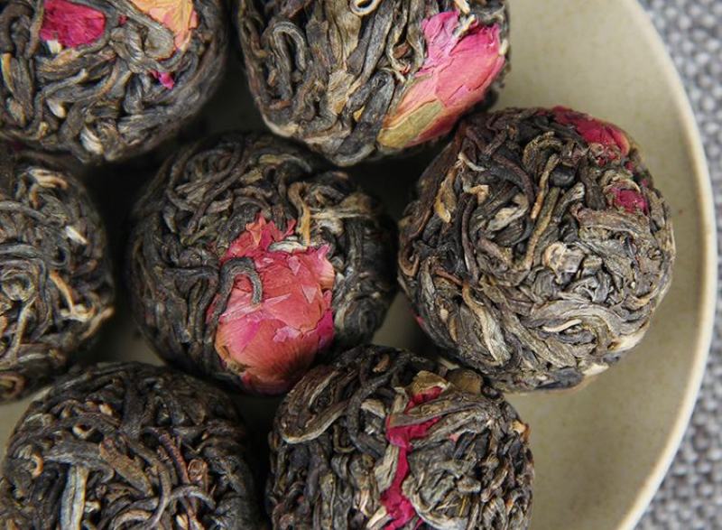 批发手工花草普洱玫瑰花茶龙珠手工普洱小沱茶古树茶纯