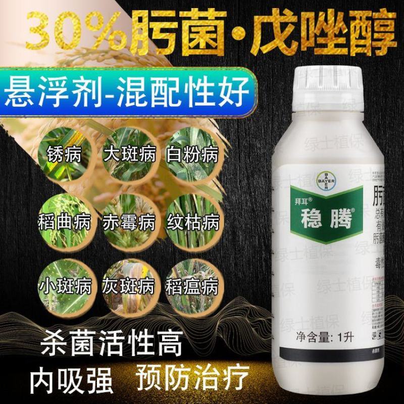 拜耳稳腾30%肟菌·戊唑醇稻瘟病稻曲病纹枯病白粉病农药