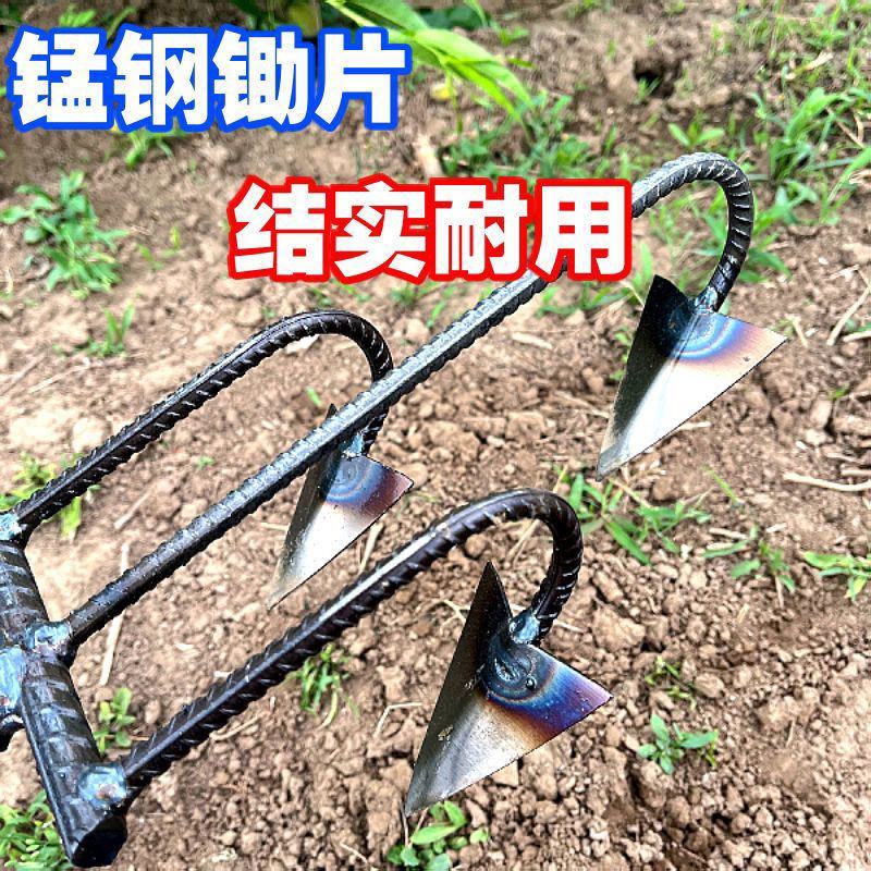 翻地松土耘锄全钢三齿四五齿耙子多功能农用工具开荒除草翻土