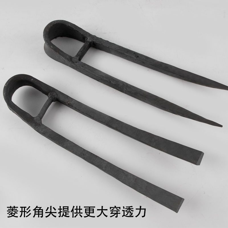 农用二齿锄头锰钢锄头农用锻打全钢锄头开荒锄头二齿锄
