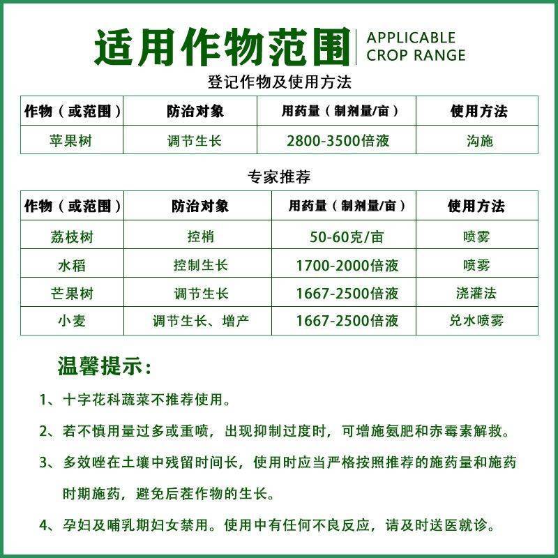 沪联多效唑通用矮化控旺控梢增产控制生长植物生长调节剂