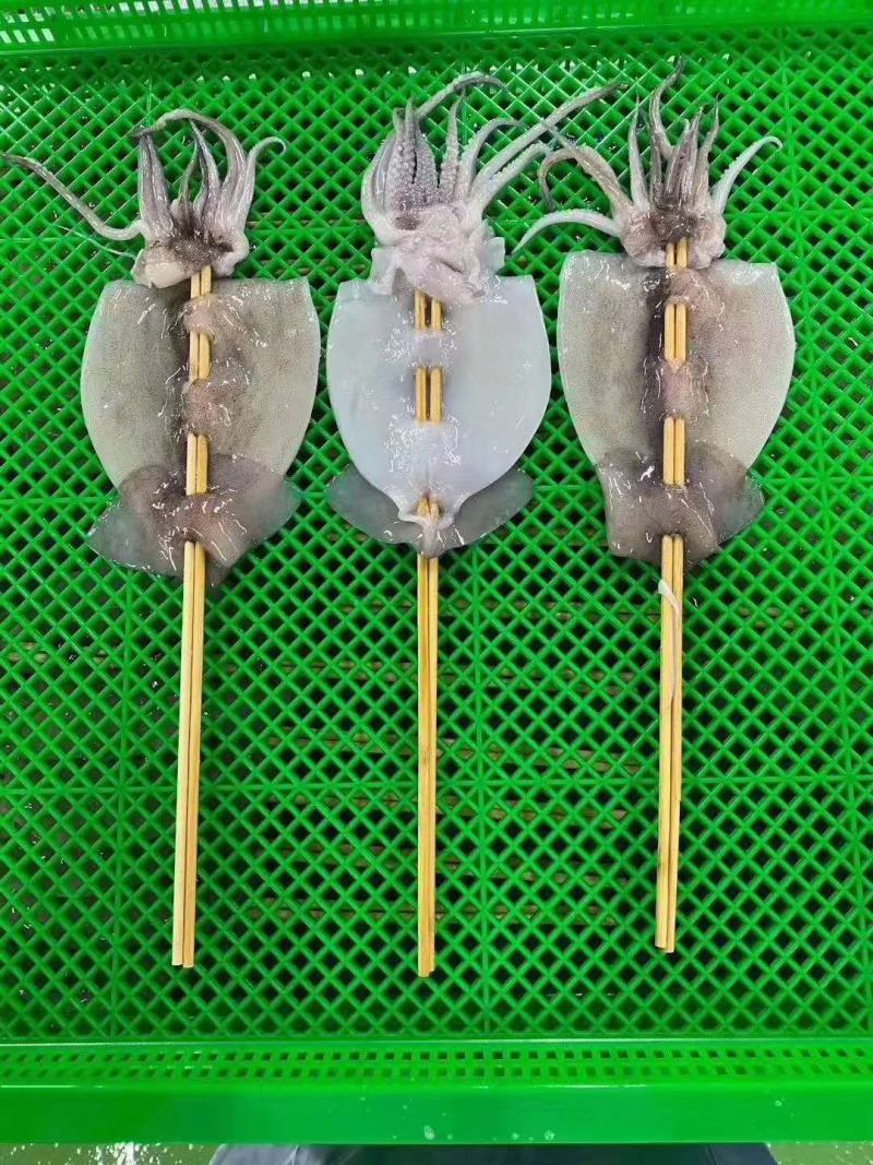 鱿鱼串。产地经营货源，质地优良，保质保量各种规格有货