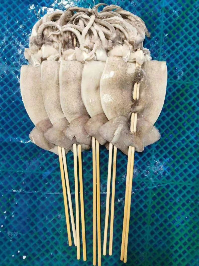 鱿鱼串。产地经营货源，质地优良，保质保量各种规格有货
