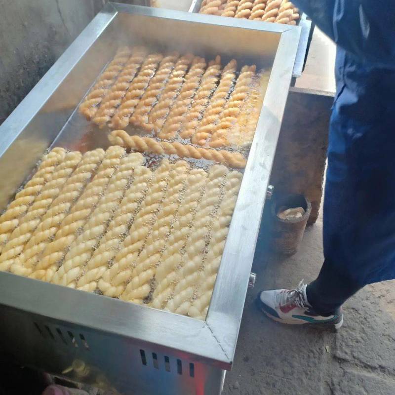 煤气款电子打火油条机炸油条燃气液化气摆摊商用早餐店油条机