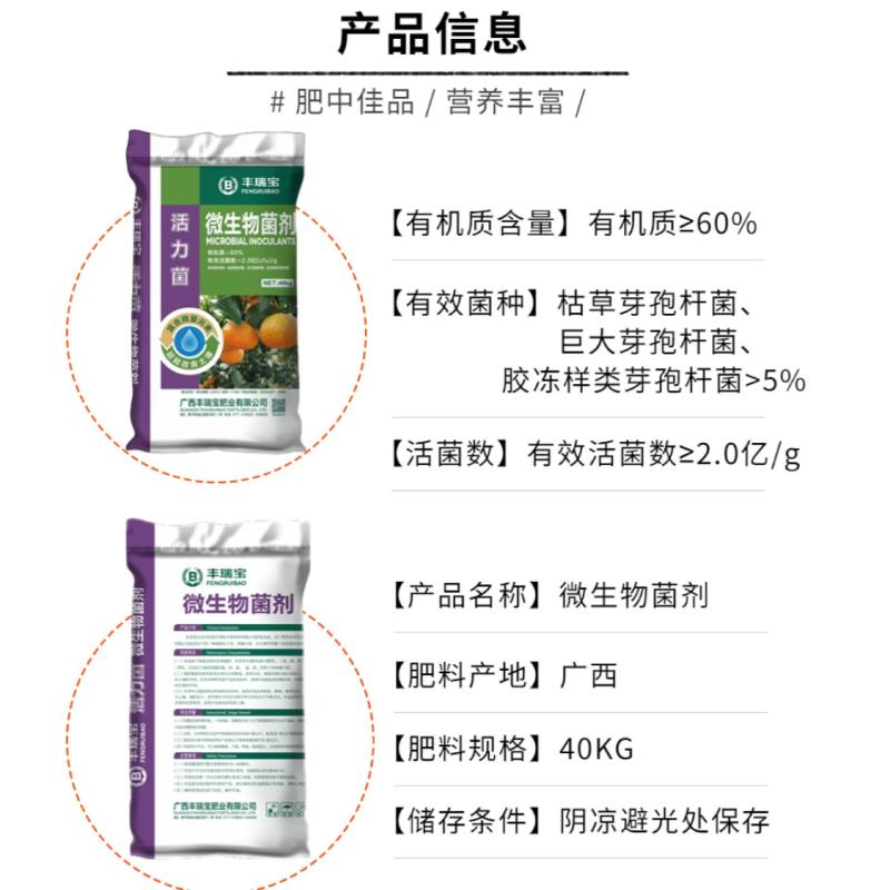 微生物菌剂有机肥有效活菌2亿粉状广西厂家直发
