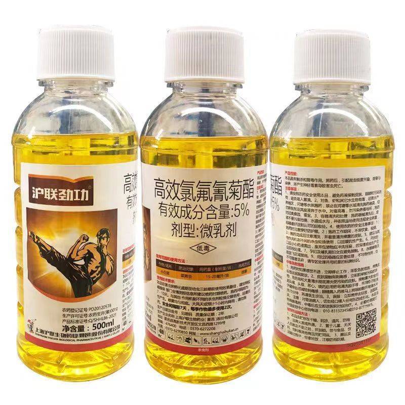 劲功5%高效氯氟氰菊酯菜青虫小菜蛾甜菜夜蛾蚜虫豆荚螟毛毛